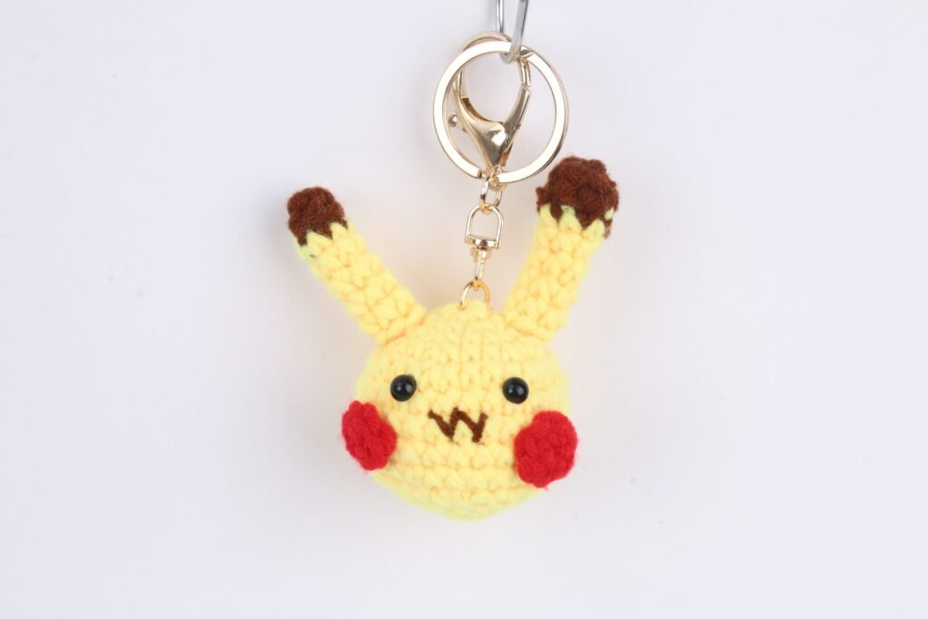 Crochet Yellow Long-Ear Animal Keychain
