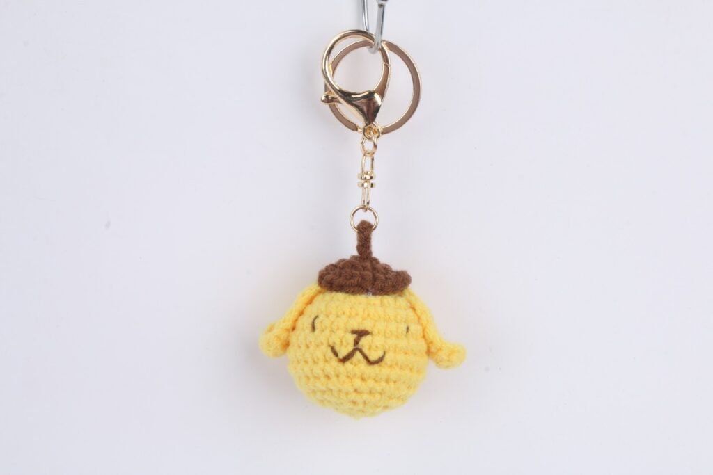 Crochet Yellow Puppy Keychain