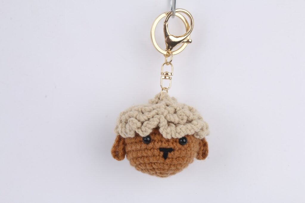 Crochet Brown Sheep Keychain