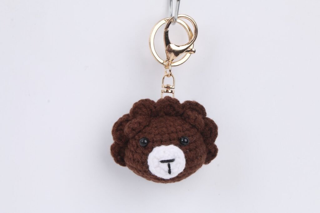 Crochet Brown Lion Keychain