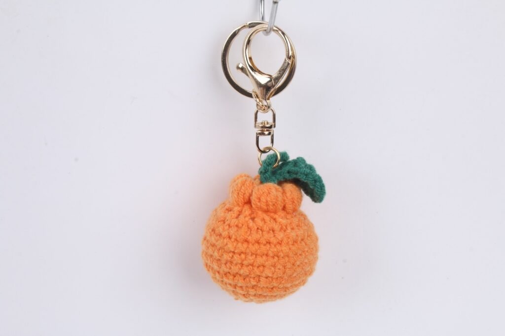 Crochet Orange Keychain