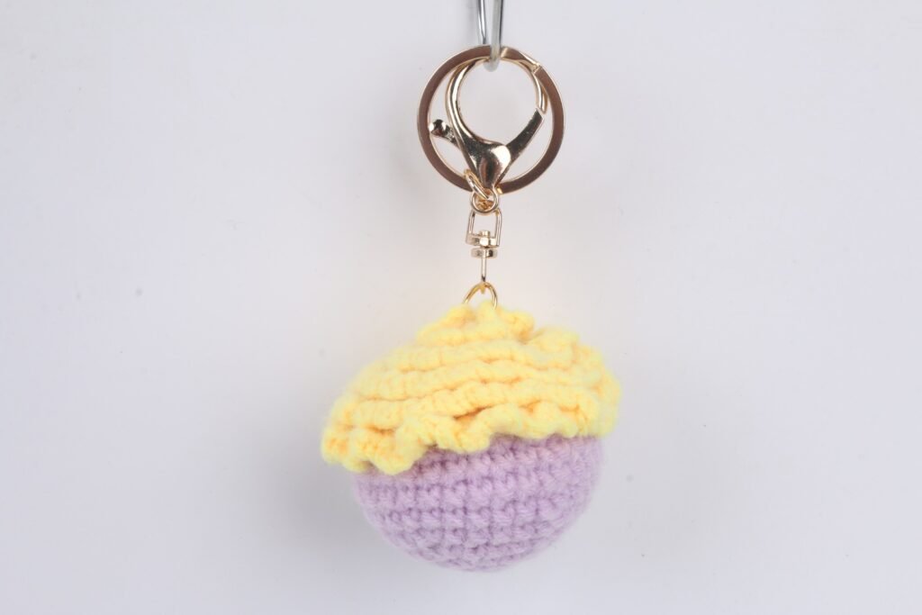 Crochet Pastel Cupcake Keychain