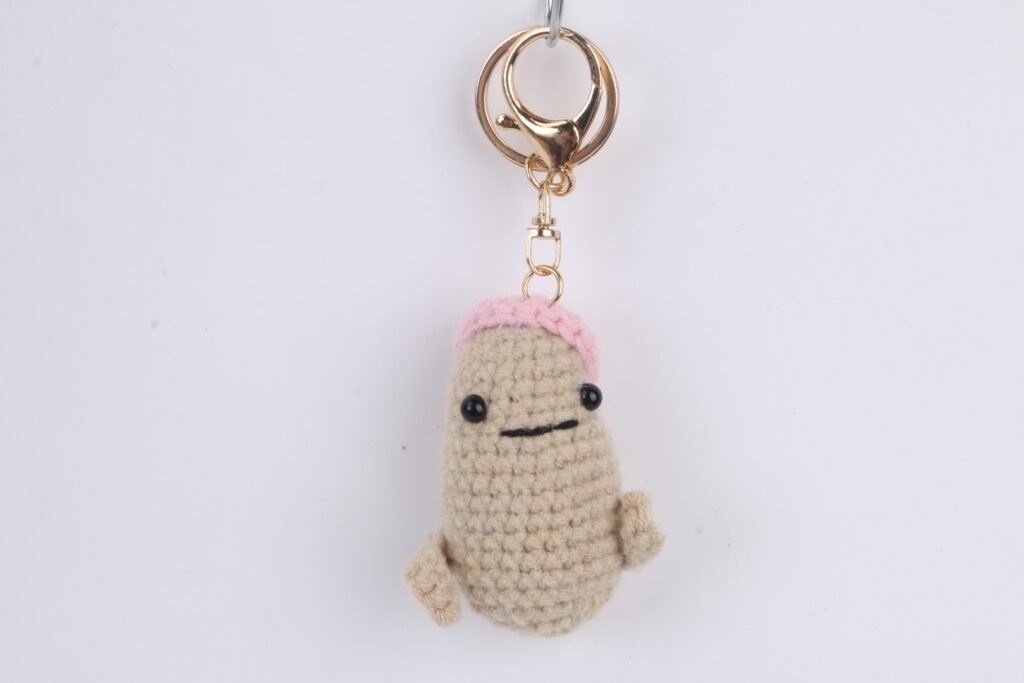 Crochet Beige Character Keychain